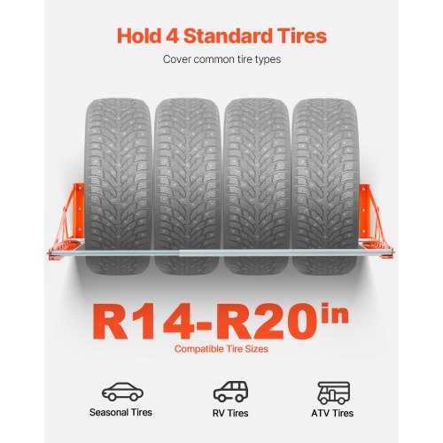 Wall Mounted Tire Rack 31 – 56 Adjustable Tire Rack Q235 HeavyDuty