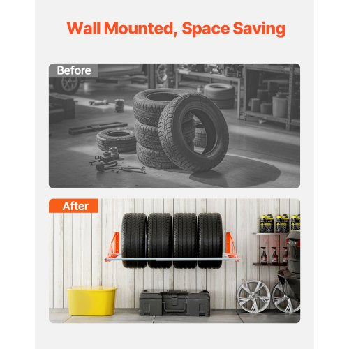 Wall Mounted Tire Rack 31 – 56 Adjustable Tire Rack Q235 HeavyDuty