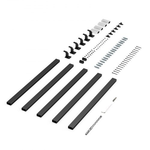 Wall Mounted Stair Handrail 15ft Black Aluminum Staircase Handrail Indoor