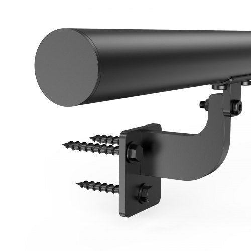 Wall Mounted Stair Handrail 7ft Pipe Staircase Handrail Black Galvanized