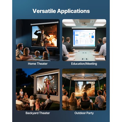 Manual Projector Screen 72 inch 43 4K 1080 HD Retractable Pull Down Projector