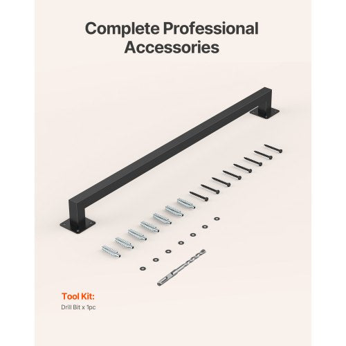 Wall Mounted Stair Handrail 4ft Black Iron Staircase Handrail Indoor