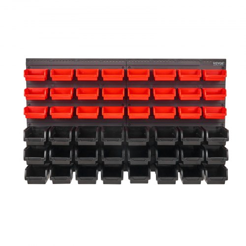 Wall Mounted Storage Bins 48Bin Parts Rack Organizer Garage Plastic Shop