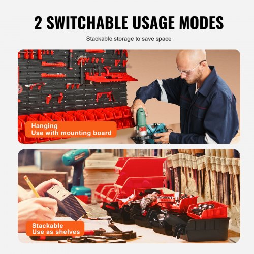 Wall Mounted Storage Bins 30Bin Parts Rack Organizer Garage Plastic Shop