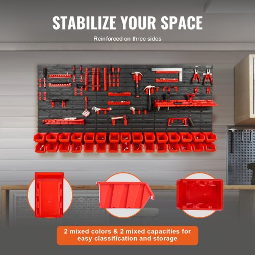 Wall Mounted Storage Bins 30Bin Parts Rack Organizer Garage Plastic Shop