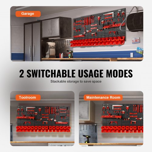 Wall Mounted Storage Bins 30Bin Parts Rack Organizer Garage Plastic Shop