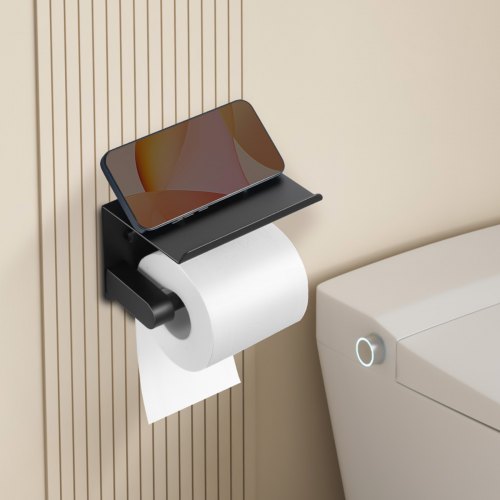 Toilet Paper Holder with Shelf Fits Mega Rolls Size Stainless Steel