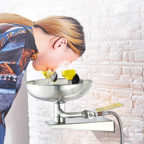 Emergency Eye Wash Station Stainless Steel WallMounted Eyewash Unit First