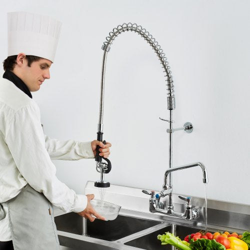 WallMounted Brass Kitchen Faucet 36 Tall 8 Installation Width Includes