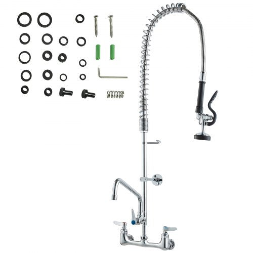 WallMounted Brass Kitchen Faucet 36 Tall 8 Installation Width Includes