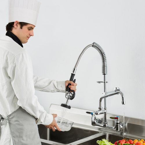 WallMounted Kitchen Faucet 25 Tall 8 Center Distance 12 Rotatable
