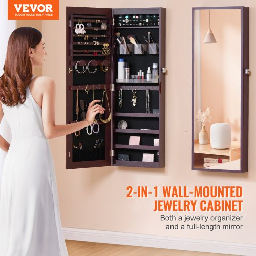 Mirror Jewelry Cabinet 4252Inch Tall Lockable Jewelry Cabinet Armoire