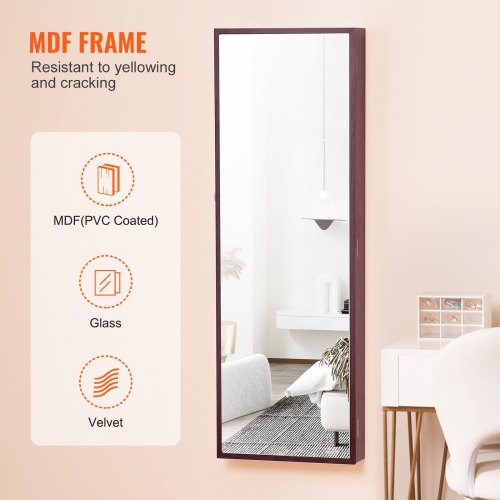 Mirror Jewelry Cabinet 4252Inch Tall Lockable Jewelry Cabinet Armoire