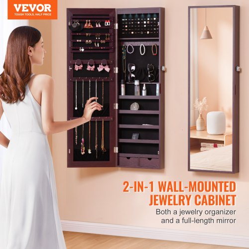 Mirror Jewelry Cabinet 4705Inch Tall Lockable Jewelry Cabinet Armoire