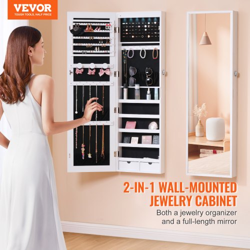 Mirror Jewelry Cabinet 4705Inch Tall Lockable Jewelry Cabinet Armoire