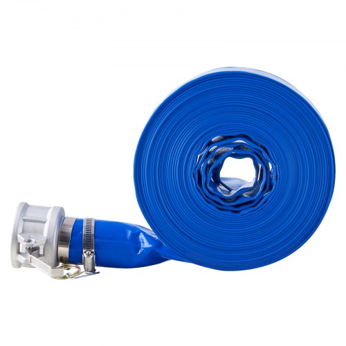 Backwash Hose 3 in x 50 ft Blue High Quality PVC Hose with Clamps
