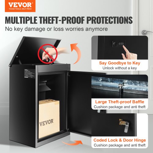 Package Delivery Boxes for Outside 154 x 106 x 205 Galvanized Steel