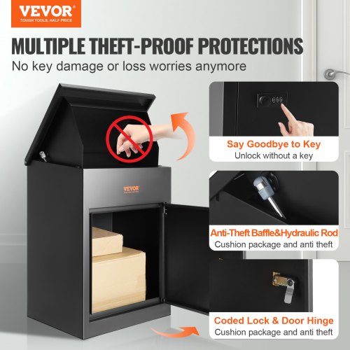 Package Delivery Boxes for Outside Extra Large Mailbox with Coded Lock