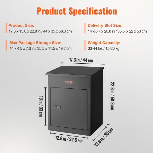 Package Delivery Boxes for Outside Extra Large Mailbox with Coded Lock