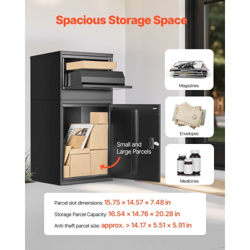 Package Delivery Boxes for Outside 38.6 in Mailbox for Parcel with Lock