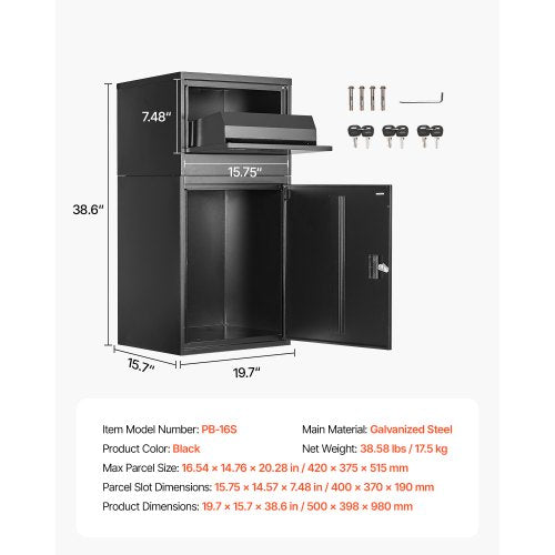 Package Delivery Boxes for Outside 38.6 in Mailbox for Parcel with Lock