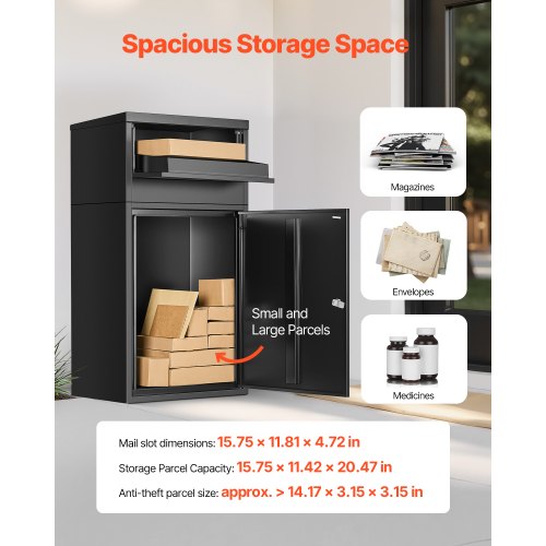 Package Delivery Boxes for Outside 35.8 in Mailbox for Parcel with Lock