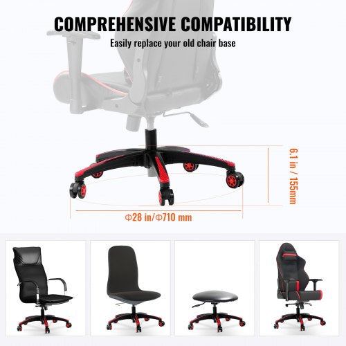Office Chair Base Replacement 28 2500 lbs Static Load Heavy Duty