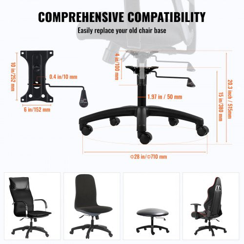 Office Chair Base Replacement 28 2500 lbs Static Load Heavy Duty