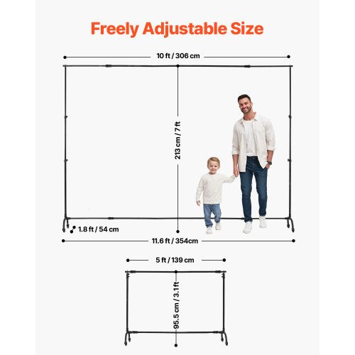 Backdrop Stand with Wheels 7 x 10 ft Adjustable Photo Backdrop Stand Kit
