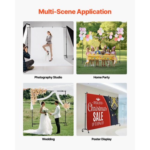 Backdrop Stand with Wheels 7 x 10 ft Adjustable Photo Backdrop Stand Kit