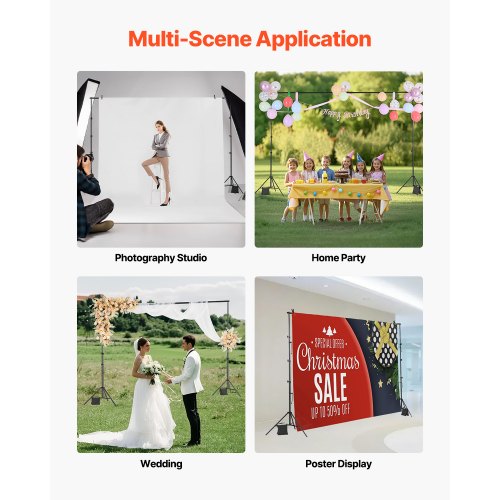 Backdrop Stand 10 x 10 ft Adjustable Photo Backdrop Stand Kit Portable