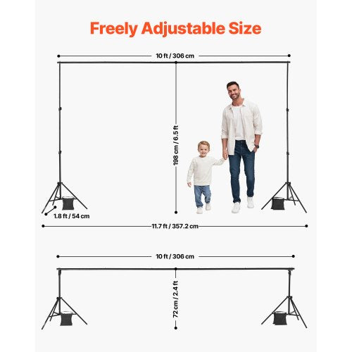 Backdrop Stand 65 x 10 ft Adjustable Photo Backdrop Stand Kit Portable