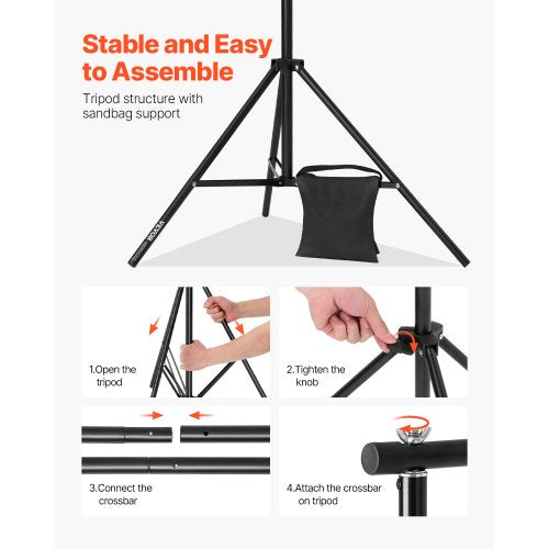 Backdrop Stand 65 x 10 ft Adjustable Photo Backdrop Stand Kit Portable