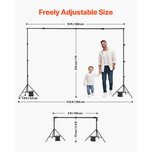 Backdrop Stand 7 x 10 ft Adjustable Photo Backdrop Stand Kit Portable