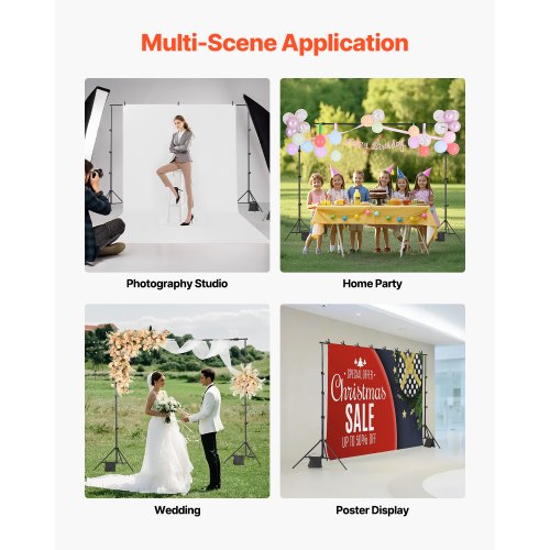 Backdrop Stand 7 x 10 ft Adjustable Photo Backdrop Stand Kit Portable