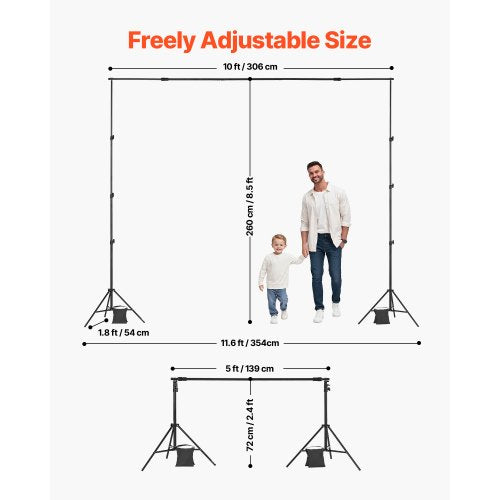 Backdrop Stand 85 x 10 ft Adjustable Photo Backdrop Stand Kit Portable