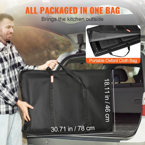 Camping Kitchen Table Onepiece Folding Portable Cook Station with A Carrying Bag