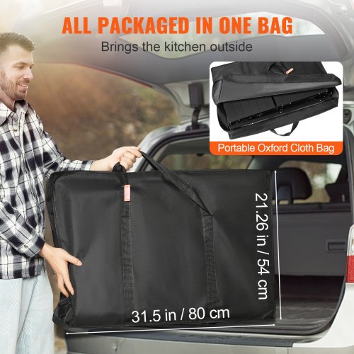Camping Kitchen Table Onepiece Folding Portable Cook Station with A Carrying Bag
