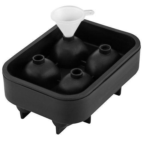 Skull Ice Cube Tray 4Grid Skull Ice Ball Maker Flexible Black Silicone