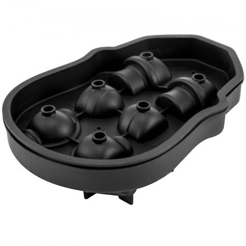 Skull Ice Cube Tray 6Grid Skull Ice Ball Maker Flexible Black Silicone