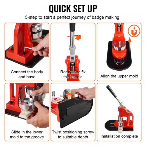 Button Maker Machine 25mm / 1 inch Badge Punch Press Kit Children DIY