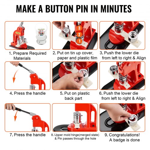 Button Maker Machine 25mm / 1 inch Badge Punch Press Kit Children DIY
