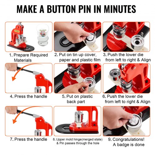 Button Maker Machine 32 mm /1.25 inch Badge Punch Press Kit Children DIY