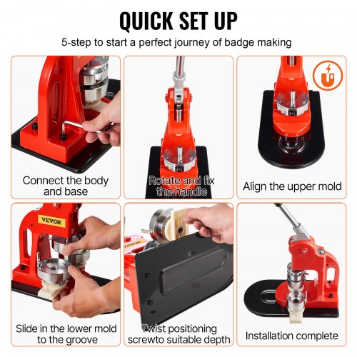 Button Maker Machine 58 mm 225 inch Badge Punch Press Kit Children DIY