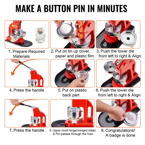 Button Maker Machine 58 mm 225 inch Badge Punch Press Kit Children DIY