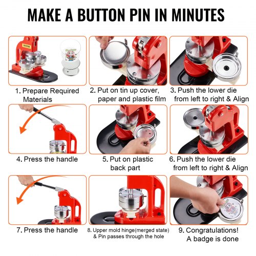 Button Maker Machine 75 mm 3 inch Badge Punch Press Kit Children DIY