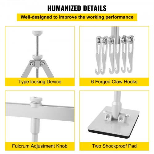 Dent Pull Lever Bar Kit Fit for Both Aluminum and Steel Dent Pulling 750MM