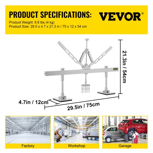 Dent Pull Lever Bar Kit Fit for Both Aluminum and Steel Dent Pulling 750MM