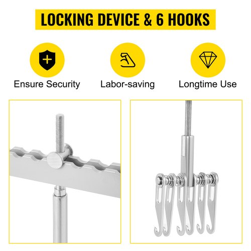 Dent Pull Lever Bar 6 Claw Hook Dent Puller Single Leg Lifter Portable Dent