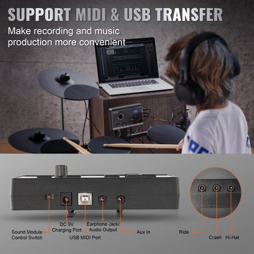 Electric Drum Set Electronic Drum Kit 150 Sounds for Beginners Adults – 100 V